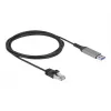 Netzwerkkabel DELOCK 60756, USB A auf RJ-45, 2 m, 10/100/1000Base-T(X), Anthrazit/Schwarz