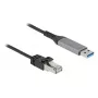 Netzwerkkabel DELOCK 60756, USB A auf RJ-45, 2 m, 10/100/1000Base-T(X), Anthrazit/Schwarz