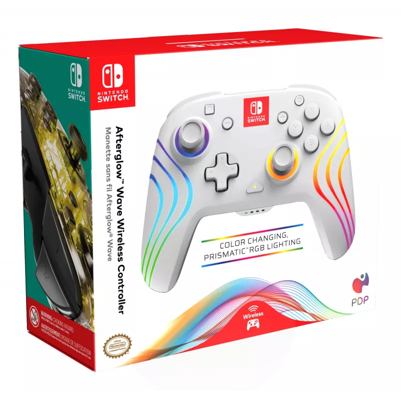 PDP Afterglow Wave Weiß Gamepad Analog / Digital Nintendo Switch, Nintendo Switch OLED