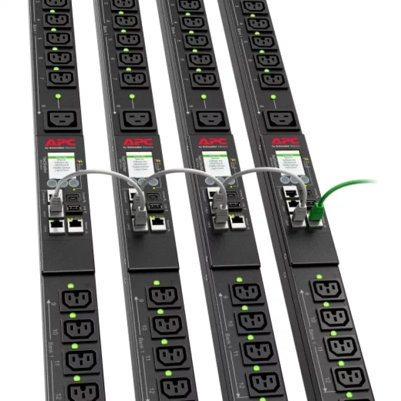 Stromverteilungseinheit APC NetShelter 9000 PDU 24 AC-Ausgänge (C13/C15/C19/C21), NEMA L6-20P, 200–208 V, 20 A, vertikal 0U, schwarz