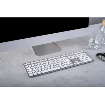 CHERRY KW 9100 schlank FOR MAC Tastatur Universal USB + Bluetooth QWERTY Englisch Silber