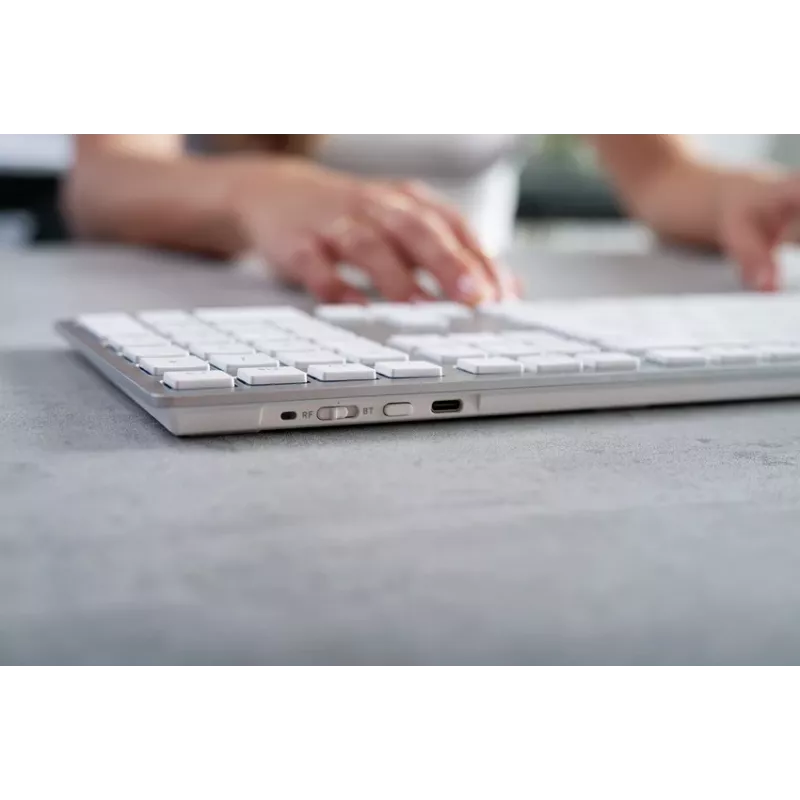 CHERRY KW 9100 schlank FOR MAC Tastatur Universal USB + Bluetooth QWERTY Englisch Silber