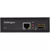 StarTech.com Industrieller Glasfaser-zu-Ethernet-Medienkonverter – 10/100/1000 Mbit/s SFP auf RJ45/Cat6 – Singlemode/Multimode optische Faser zu Kupfer Gigabit-Netzwerk – 12-56V DC – IP-30/ -40 bis +75°C