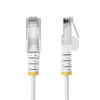 StarTech.com 1,5 m weißes schlank-CAT6-Ethernet-Kabel, rastnasenschutz, 100 W PoE, UTP, LSZH, 28AWG reines blankes Kupferkabel, schlank-RJ45-Netzwerk-Patchkabel mit Zugentlastung, einzeln geprüft