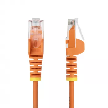StarTech.com 2m Oranges schlank CAT6 Ethernetkabel, rastnasenfrei, 100W PoE, UTP, LSZH, 28AWG reines blankes Kupferkabel, schlank RJ45 Netzwerk-Patchkabel mit Zugentlastungen, einzeln getestet