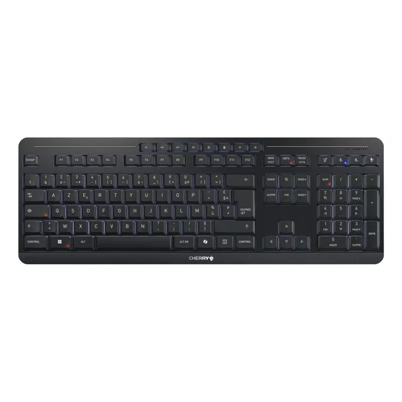 CHERRY Stream desktop ultimate Tastatur Maus inklusive Home/Office USB + RF Wireless + Bluetooth AZERTY Französisch Schwarz
