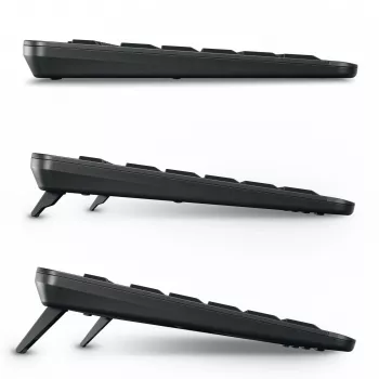 Cherry Stream ultimate – Full-Size AZERTY, USB + RF Wireless + Bluetooth, Scherenschalter, LED-Hintergrundbeleuchtung, Schwarz