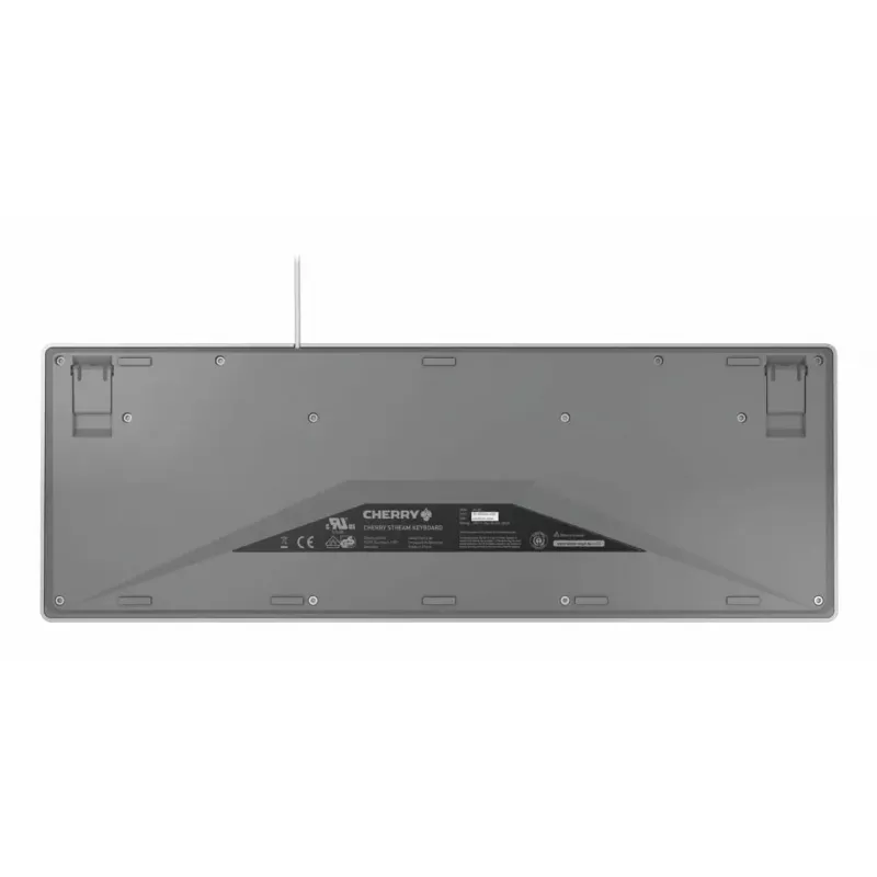 Cherry kabelgebundene Full-Size-Tastatur Stream — QWERTZ-Layout, Scherenschalter, USB, 1,8 m Kabel, hellgrau