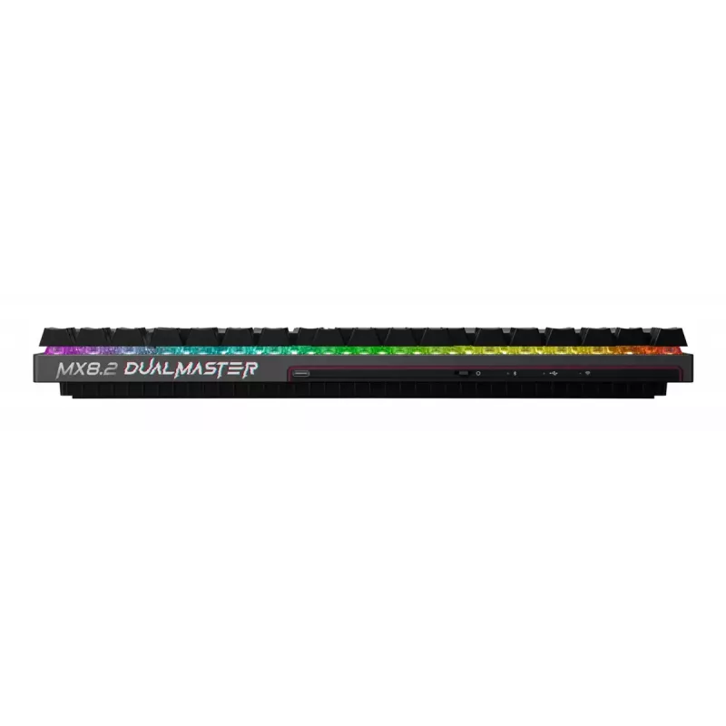 Kabellose Gaming-Tastatur CHERRY MX 8.2 Pro TMR — Tenkeyless, QWERTZ Deutsch, USB + RF + Bluetooth, RGB, 88 Tasten, Schwarz