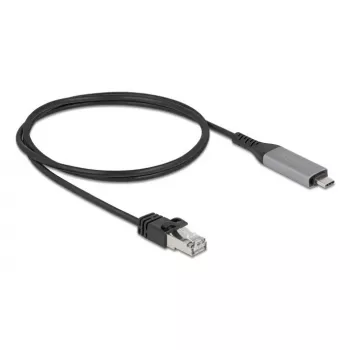 DELOCK USB-C-auf-RJ45 Gigabit-Ethernet-Kabel 1 m Cat6 Anthrazit/Schwarz