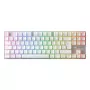 Kabellose Gaming-Tastatur CHERRY MX 8.2 Pro TMR — Tenkeyless, QWERTZ Deutsch, USB + RF + Bluetooth, RGB, Silber/Weiß