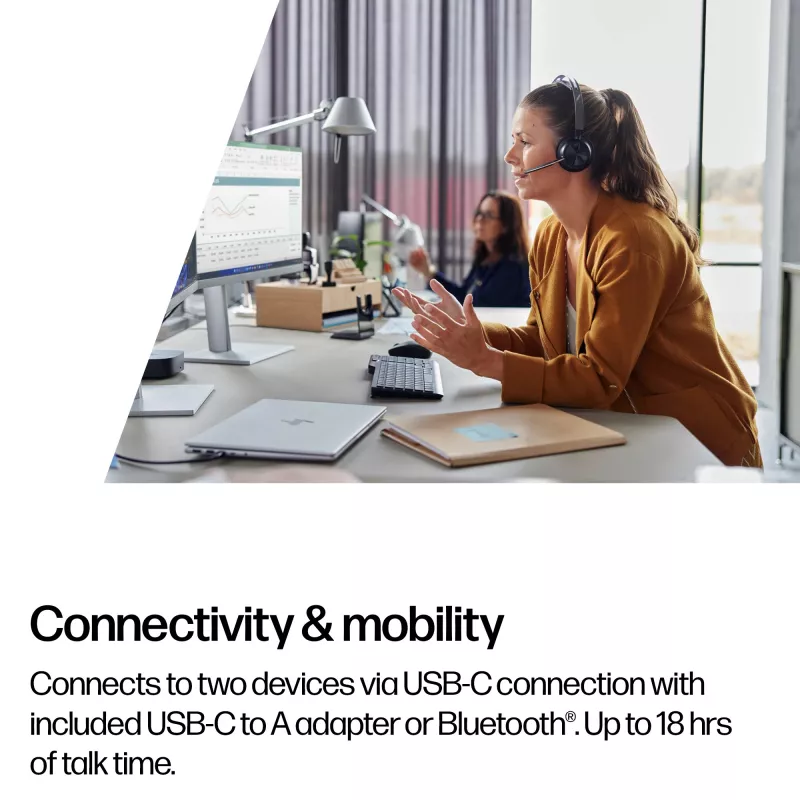 HP Poly Voyager Focus 2-M USB-C-C Headset USB-C/A Adapter Ladestation