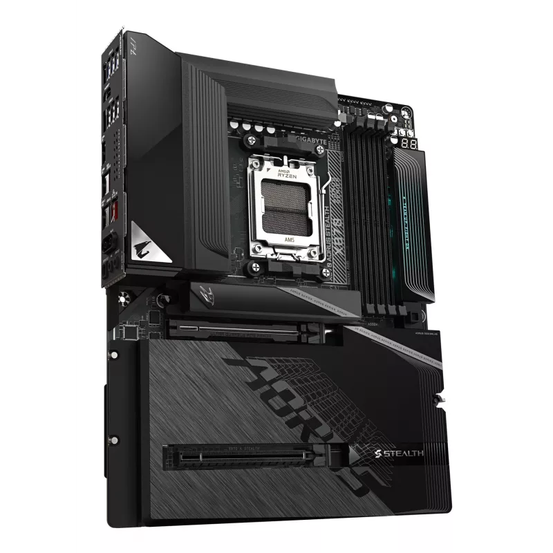 GIGABYTE X870 AORUS STEALTH Motherboard - Unterstützt AMD Ryzen 9000 CPUs, 16+2+2 Phasen Digital VRM, bis zu 8200Hz DDR5 (OC), 2xPCIe 5.0 + 2xPCIe 4.0, Wi-Fi 7, 5 GbE LAN, USB 4