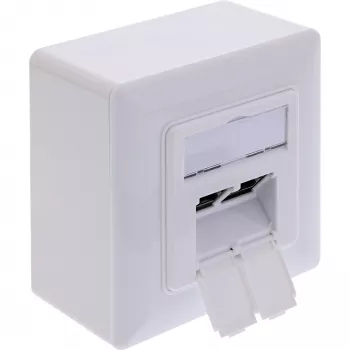 Netzwerkdose InLine 76842A 2 x RJ-45 Weiß Netzwerkkabel Cat 6a