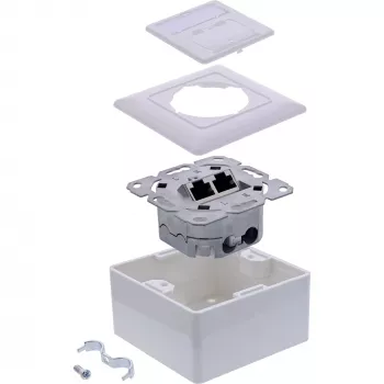 Netzwerkdose InLine 76842A 2 x RJ-45 Weiß Netzwerkkabel Cat 6a