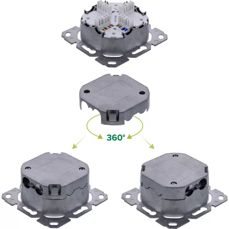 Netzwerkdose InLine 76842A 2 x RJ-45 Weiß Netzwerkkabel Cat 6a