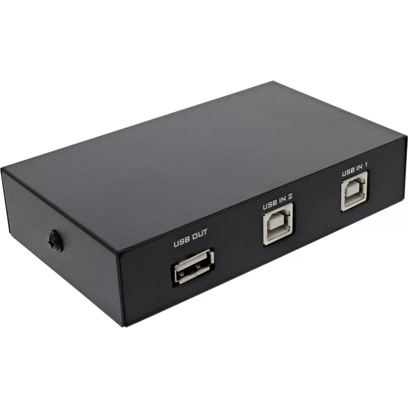 InLine USB 2.0 Switch manuell, USB-A Gerät an 2 Computer, 75 mm, 115 mm, 25 mm, 128 g, 75 x 115 x 25 mm, 90 mm