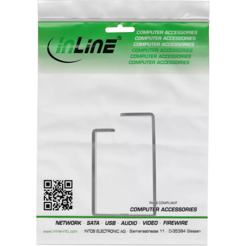 Kabelhalter InLine 43x70mm Metall schwarz — universeller Kabelhalter, 12,3×70×55 mm