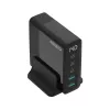Mobile device charger Sitecom CH-1004 — Universal AC indoor charger, 100–240V input, up to 20V output, 3× USB-C, Schwarz