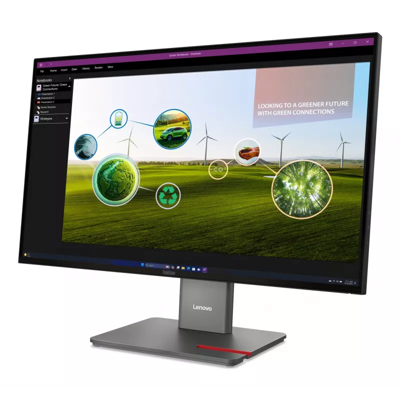 Lenovo ThinkVision P27Q-40 Monitor, 68,6 cm (27 Zoll), 2560 x 1440 Pixel, Quad HD, LED, 6 ms, Schwarz