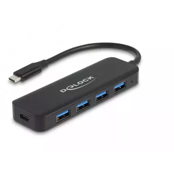DeLOCK 64170 USB 3.2 Gen 1 Type-C Hub 5000 Mbit/s Schwarz