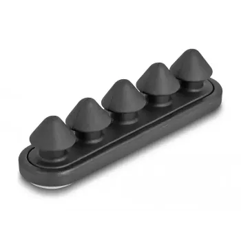Kabelhalter DeLOCK 18444 schwarz selbstklebend 5 Durchführungen Set mit 2 Stück