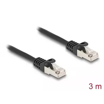 Delock Kabel RJ50 Stecker zu RJ50 Stecker S/FTP 3 m schwarz