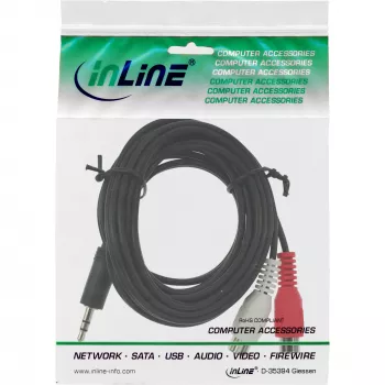 Audiokabel 2x Cinch-Buchse / 3,5 mm Stereo-Klinkenstecker 1 m InLine 89941B
