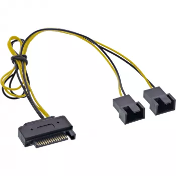 InLine SATA-Y-Stromkabel SATA-Buchse / 2x Lüfter 2-Pin-Stecker 0,30 m