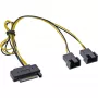 InLine SATA-Y-Stromkabel SATA-Buchse / 2x Lüfter 2-Pin-Stecker 0,30 m