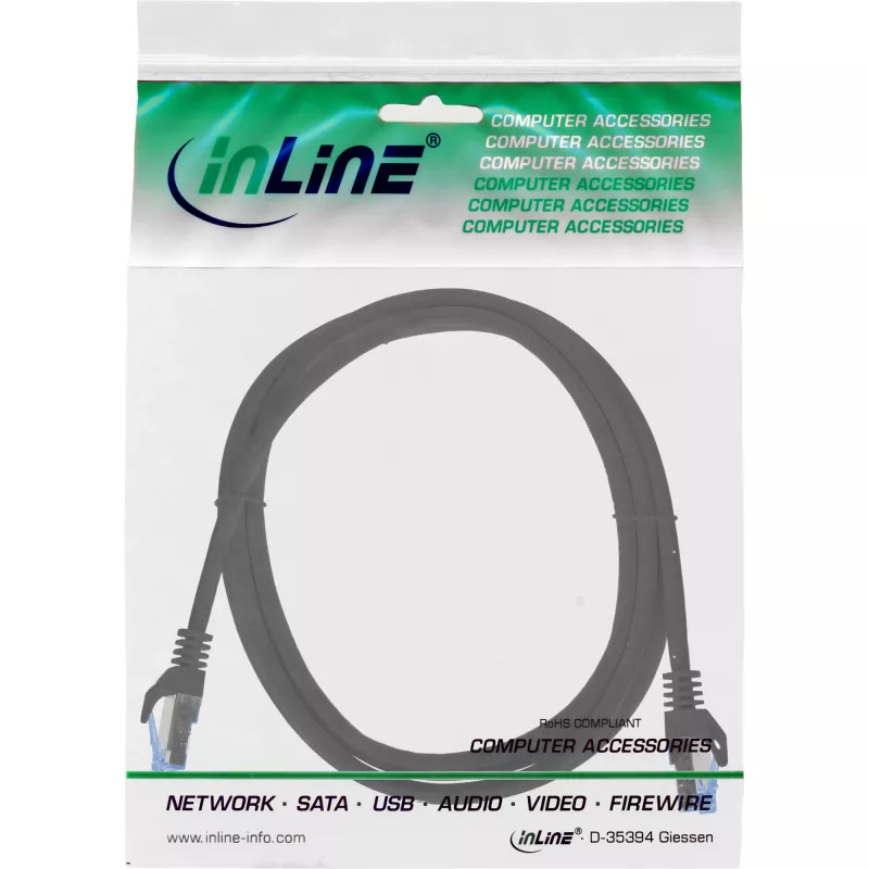 InLine 72602S Netzwerkkabel Schwarz 2 m Cat6a S/FTP (S-STP)