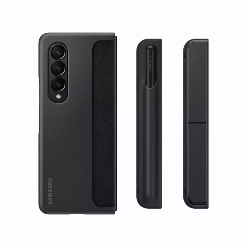 Handyhülle Samsung EF-OF93PCBEGWW für Galaxy Z Fold4, schwarz, mit Tischständer