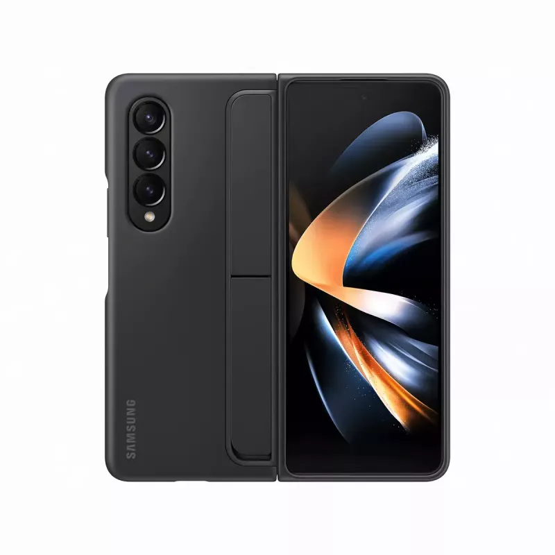 Handyhülle Samsung EF-OF93PCBEGWW für Galaxy Z Fold4, schwarz, mit Tischständer