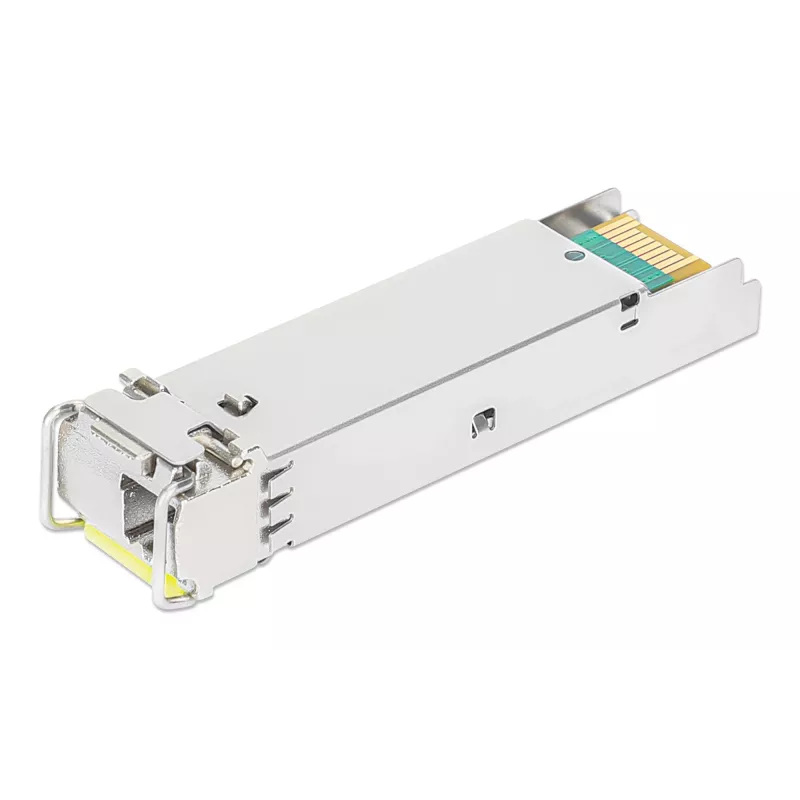 Intellinet Gigabit Fiber WDM Bi-Direktionales SFP Optisches Transceiver-Modul 1000Base-BX-D (LC) Single-Mode-Port, 120 km, BiDi WDM (RX1490/TX1550), MSA-konform für maximale Kompatibilität, Silber