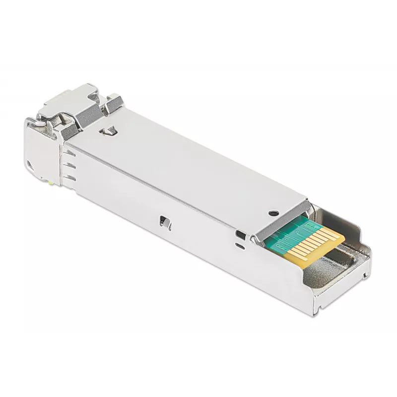 Intellinet Gigabit Fiber WDM Bi-Direktionales SFP Optisches Transceiver-Modul 1000Base-BX-D (LC) Single-Mode-Port, 120 km, BiDi WDM (RX1490/TX1550), MSA-konform für maximale Kompatibilität, Silber