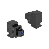 DELOCK Keystone-Modul 41482 mit USB-C- und USB-A-Anschlüssen, flach, schwarz