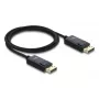 DELOCK Koaxial-DisplayPort-Kabel 16K 60 Hz 80 Gbit/s geflochtene Ummantelung 1 m, DisplayPort auf DisplayPort, schwarz