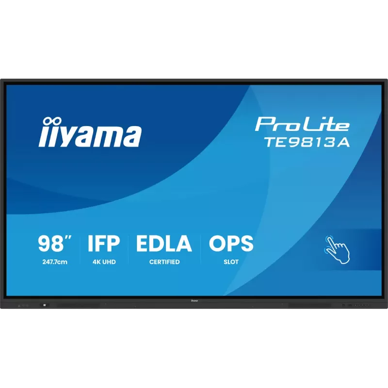 Interaktives Flachdisplay IIYAMA TE9813A-B2AG 97,5 Zoll (2,48 m) 4K Ultra HD 500 cd/m² Wi‑Fi Android 24/7 Schwarz