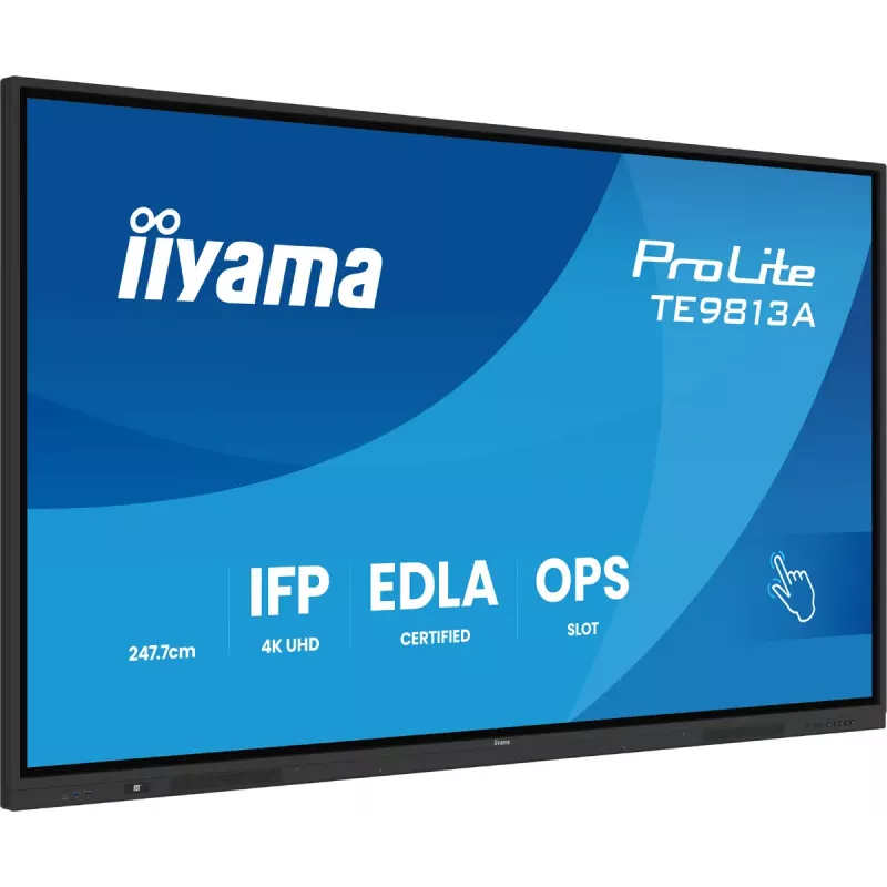 Interaktives Flachdisplay IIYAMA TE9813A-B2AG 97,5 Zoll (2,48 m) 4K Ultra HD 500 cd/m² Wi‑Fi Android 24/7 Schwarz