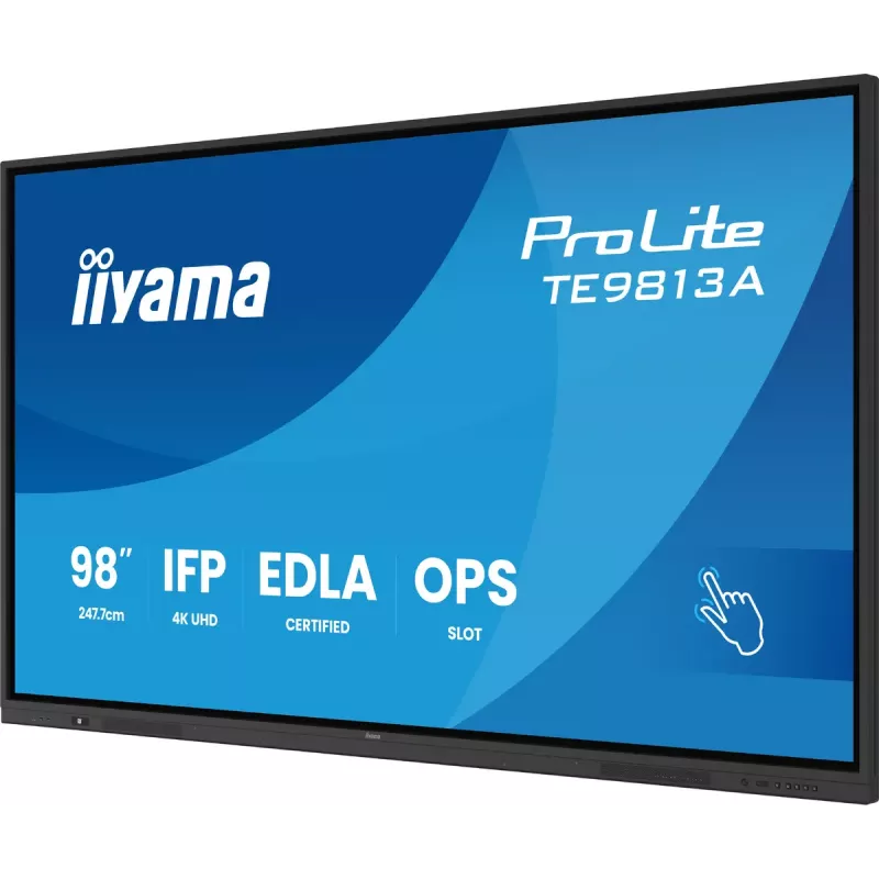Interaktives Flachdisplay IIYAMA TE9813A-B2AG 97,5 Zoll (2,48 m) 4K Ultra HD 500 cd/m² Wi‑Fi Android 24/7 Schwarz