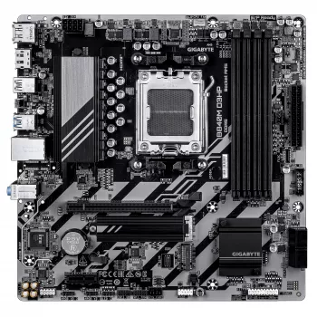 GIGABYTE B840M D3HP Motherboard - AMD Ryzen 9000 CPUs, 8+2+2 Phasen VRM, bis zu 8200MHz DDR5(O.C), 2xPCIe 4.0 M.2, 1GbE LAN, USB 3.2 Gen 2