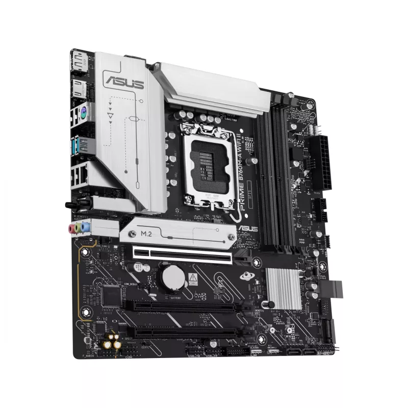 ASUS PRIME B760M-A WIFI II Mainboard, micro ATX, Intel B760, LGA 1700, DDR5, 4 DIMM-Steckplätze, bis zu 256 GB, Wi-Fi 6E, 2,5Gb Ethernet