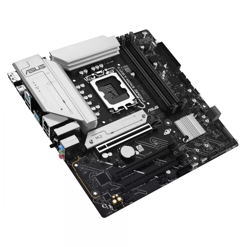ASUS PRIME B760M-A WIFI II Mainboard, micro ATX, Intel B760, LGA 1700, DDR5, 4 DIMM-Steckplätze, bis zu 256 GB, Wi-Fi 6E, 2,5Gb Ethernet