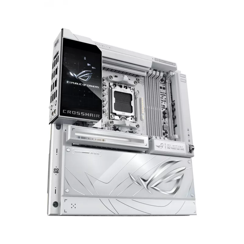 Motherboard ASUS ROG CROSSHAIR X870E GLACIAL — AMD X870E, Sockel AM5, E-ATX, DDR5, bis zu 256 GB, Wi‑Fi 7, 10Gb Ethernet