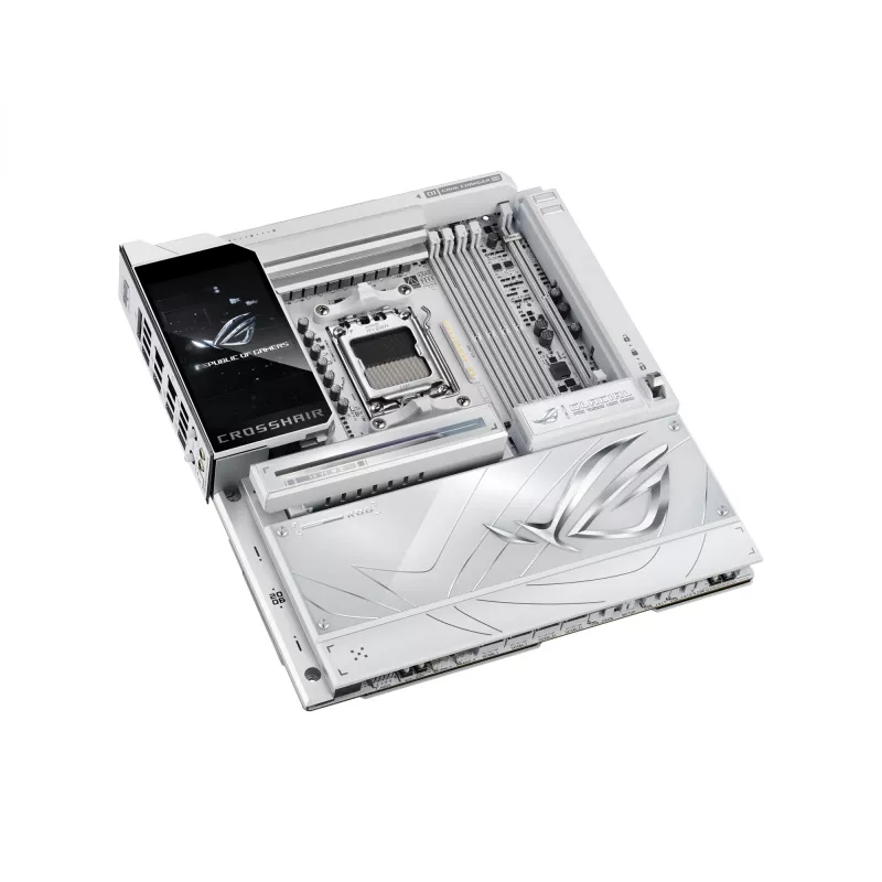Motherboard ASUS ROG CROSSHAIR X870E GLACIAL — AMD X870E, Sockel AM5, E-ATX, DDR5, bis zu 256 GB, Wi‑Fi 7, 10Gb Ethernet
