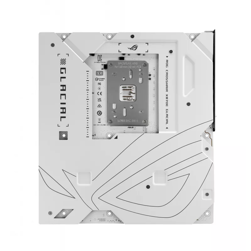 Motherboard ASUS ROG CROSSHAIR X870E GLACIAL — AMD X870E, Sockel AM5, E-ATX, DDR5, bis zu 256 GB, Wi‑Fi 7, 10Gb Ethernet