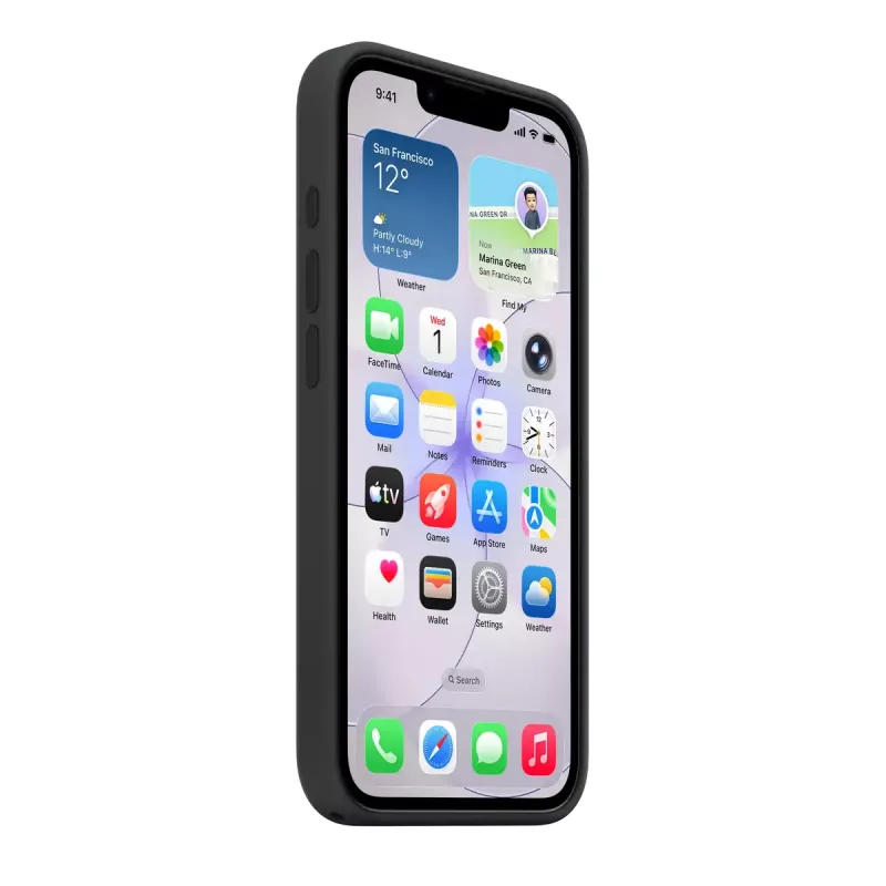 Silikonhülle mit MagSafe für Apple iPhone 17e — Schwarz, Silikon & Mikrofaser, 6,1 Zoll