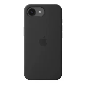Silikonhülle mit MagSafe für Apple iPhone 17e — Schwarz, Silikon & Mikrofaser, 6,1 Zoll