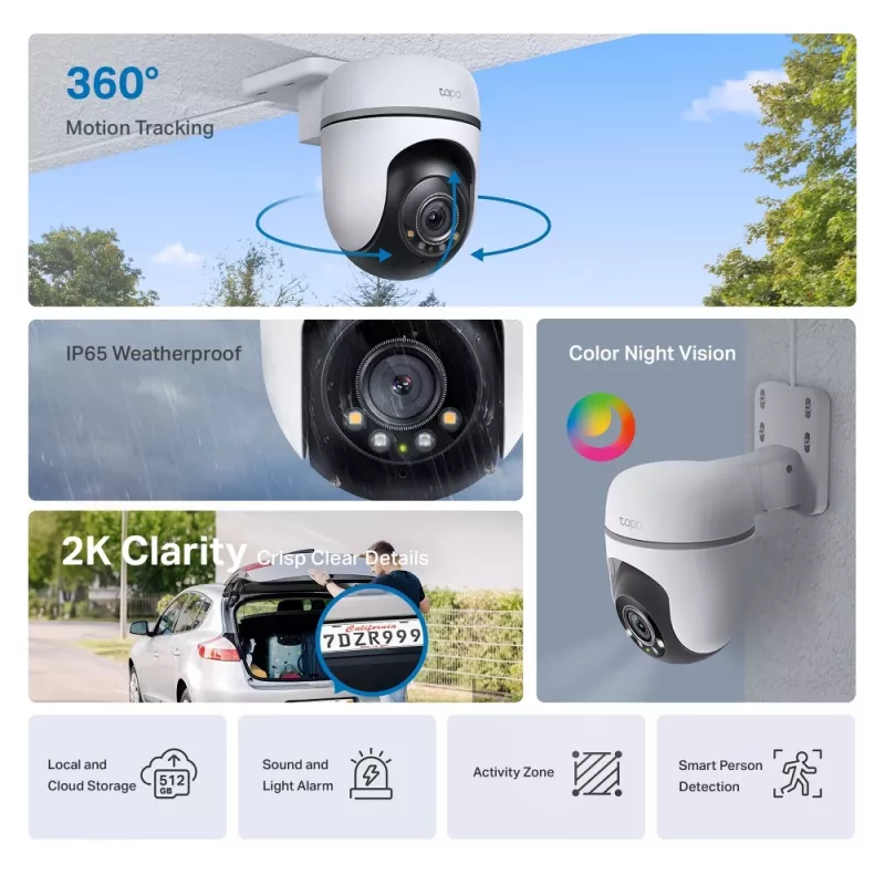 TP-Link Tapo TC41 V2 Kugelförmige IP-Überwachungskamera Innen & außen 2304 x 1296 Pixel Decke/Wand/Mast