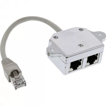 InLine ISDN Port-Doppler 1x RJ45 Stecker / 2x RJ45 Buchse mit Kabel 69932A